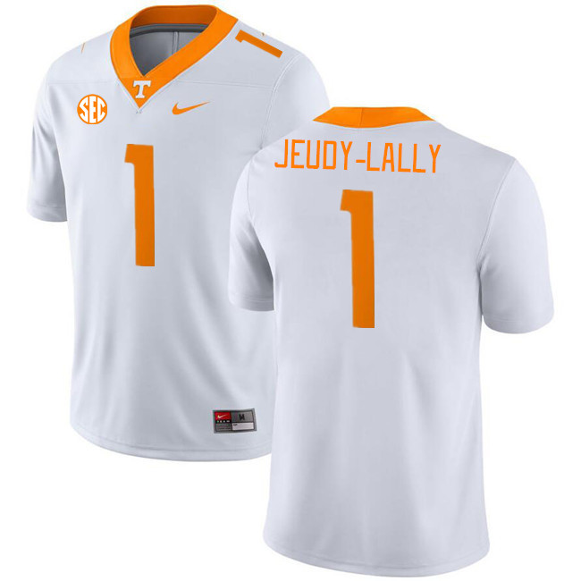 Men #1 Gabe Jeudy-Lally Tennessee Volunteers College Football Jerseys Stitched Sale-White